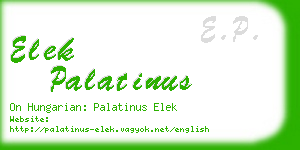 elek palatinus business card